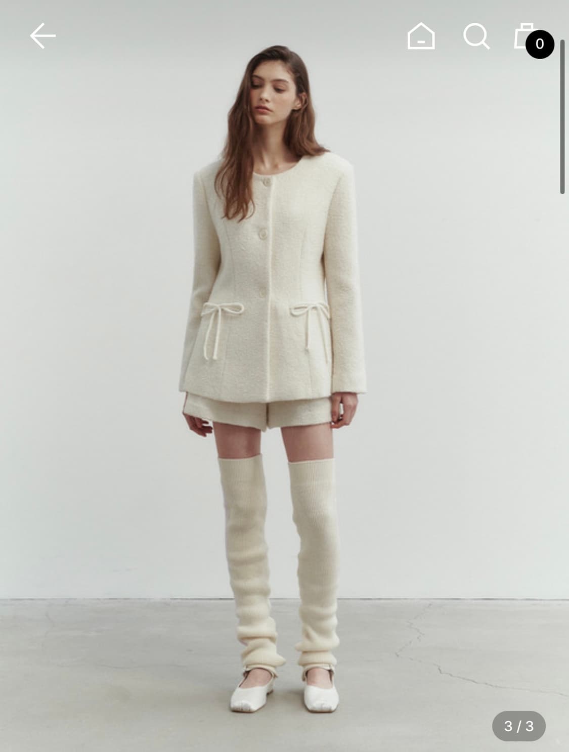 더티스 포켓 리본 디테일 트위드 자켓 쇼츠 셋업 s 상품이미지3