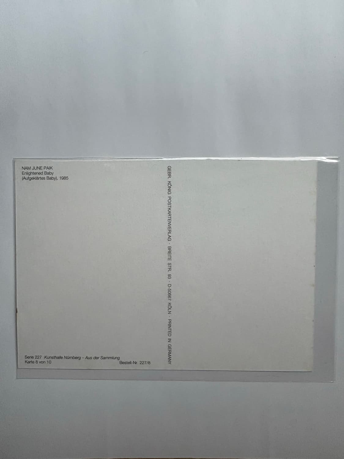 백남준 NAM JUNE PAIK Enlightened Baby 엽서 상품이미지2