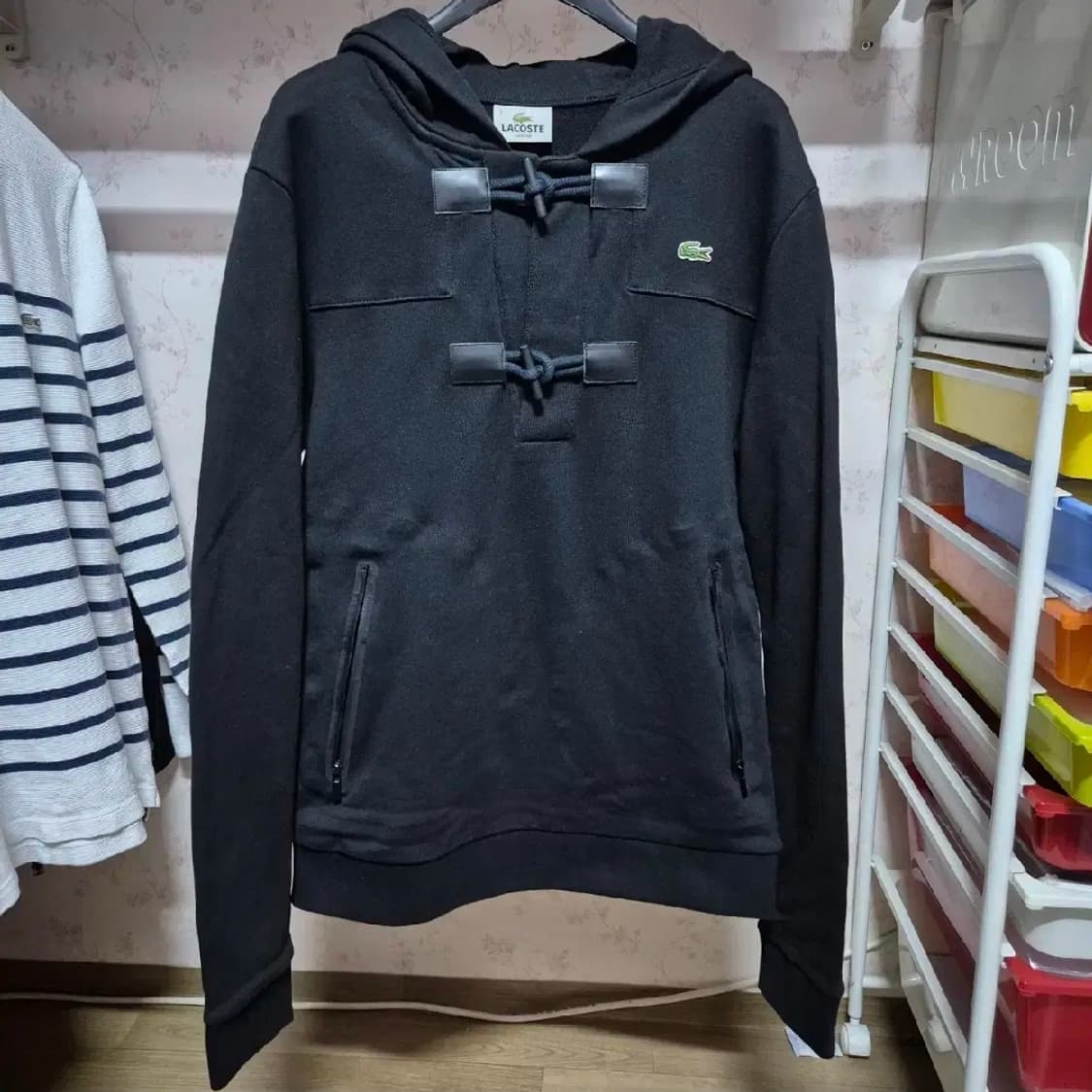 387 ) 한정 라코스테 3 클래식 면 후드티 단종 희긔 남여공용 상품이미지1