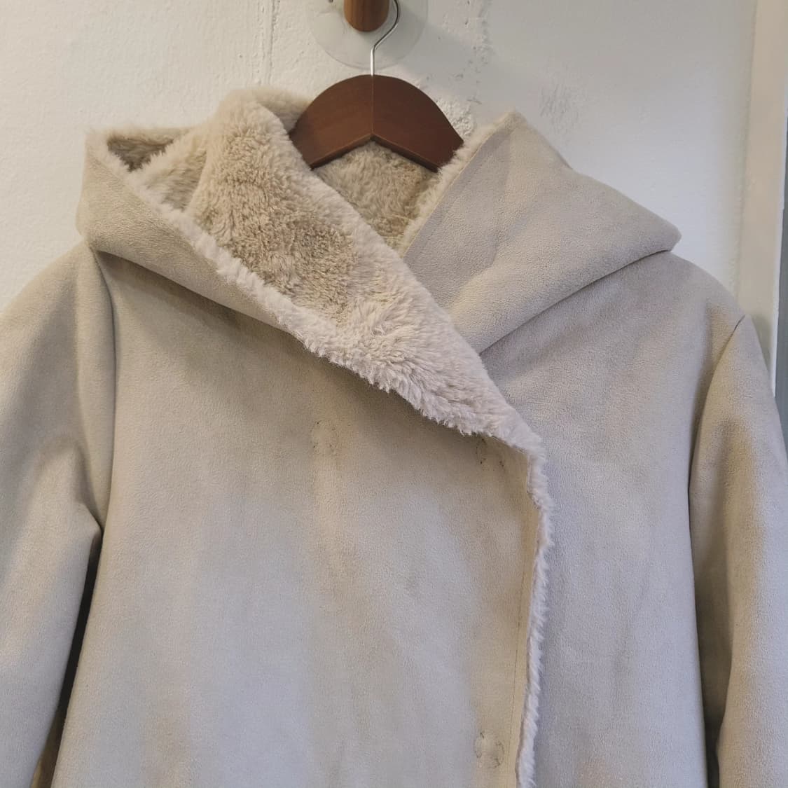 Earth music 크림베이지 무스탕 코트 여성 M 상품이미지4