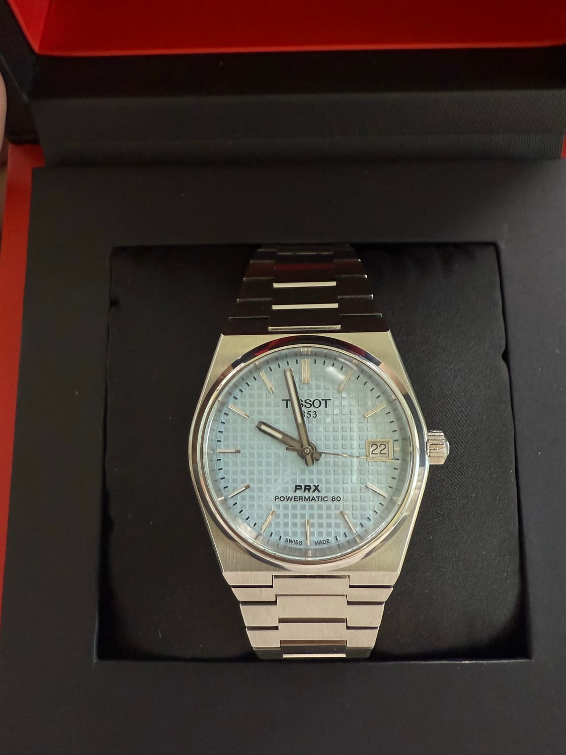 티쏘prx 35m 파워매틱80 아이스블루 팝니다 검판이랑 교환가능 상품이미지1