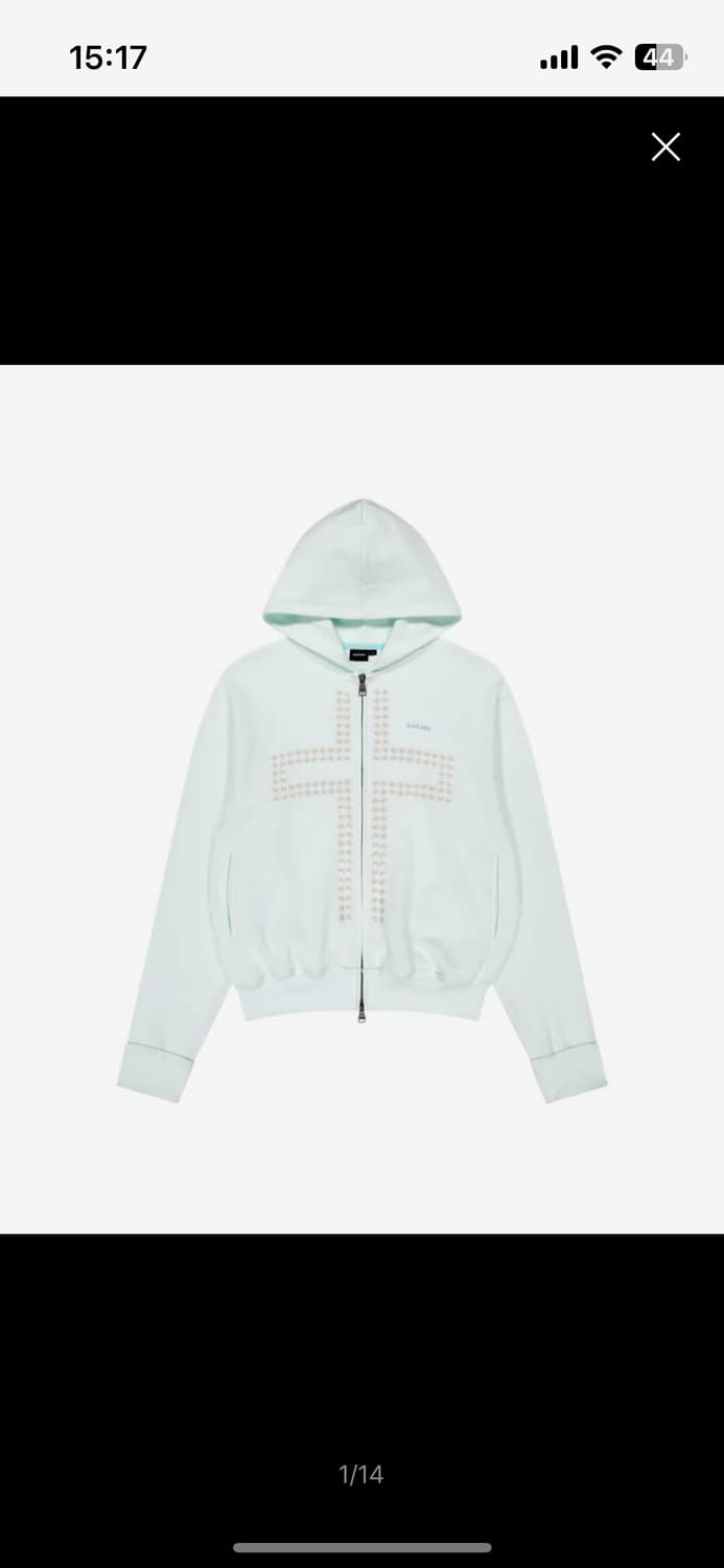 아캄 Cross Rhinestone Zip-Up Hoodie (Ice B 상품이미지1