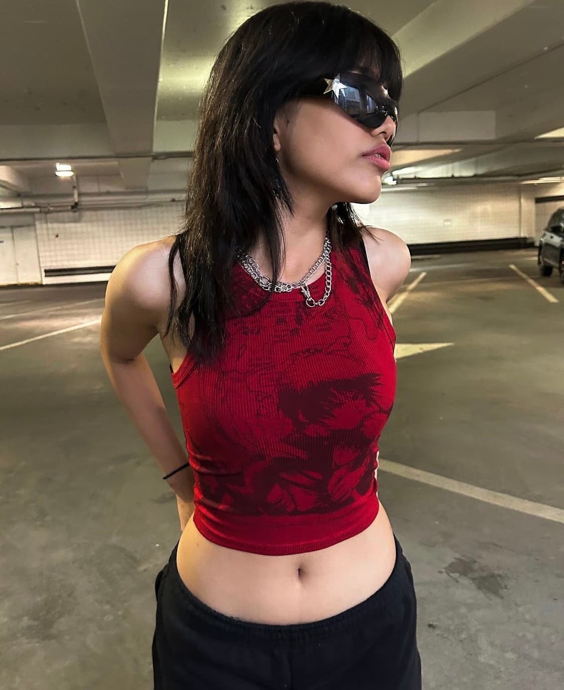 red printing sleeveless 상품이미지2