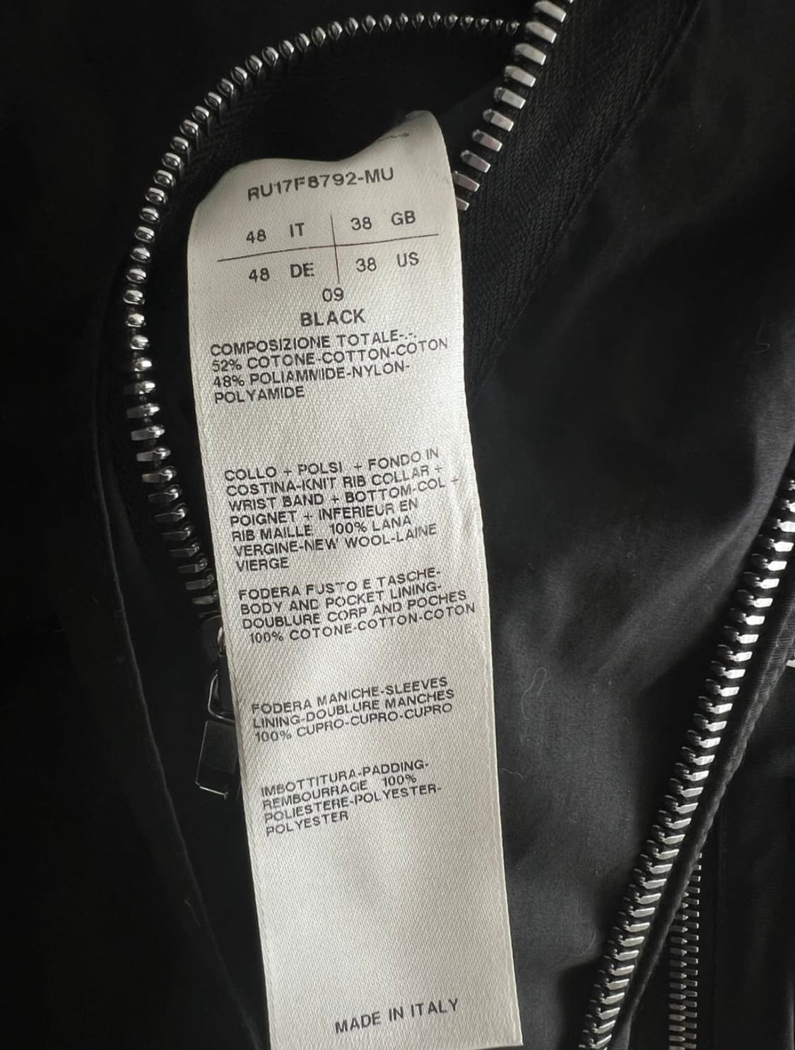 17FW 릭 오웬스 플라이트 봄버 48사이즈 상품이미지3