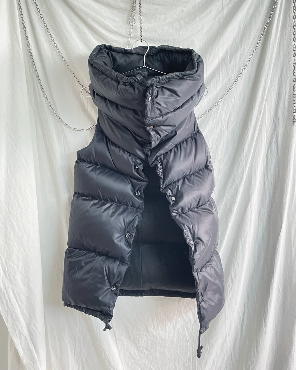 rare* 아이작 셀람 하이넥 스트럭쳐 디어스킨 패딩 베스트 상품이미지6