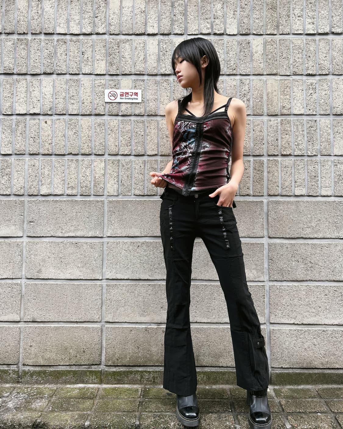 오즈온 고딕 매쉬 부츠컷 팬츠 상품이미지5