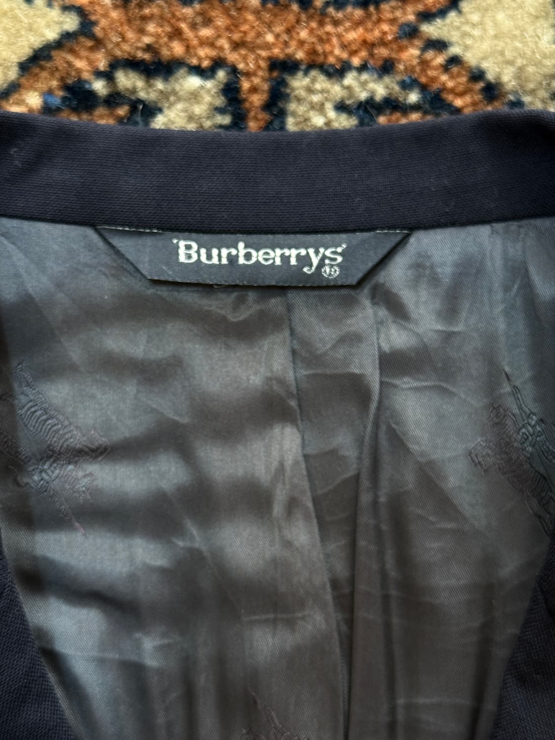 80s 90s USA 버버리 네이비 금장 더블 브레스티드 자켓 상품이미지8