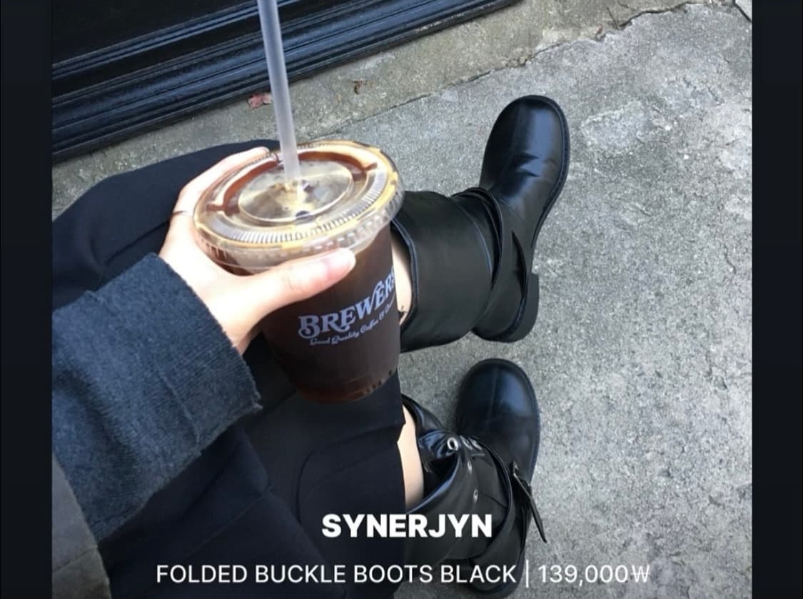 시너진(SYNERJYN) FOLDED BUCKLE BOOTS-BK 상품이미지3