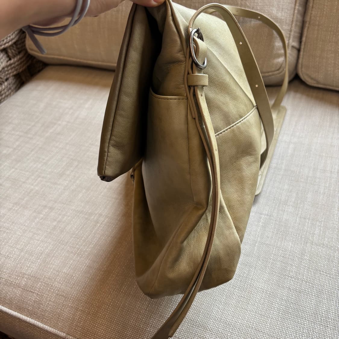 스컬프터 Folded Slouchy Bag Dirty Green 상품이미지2