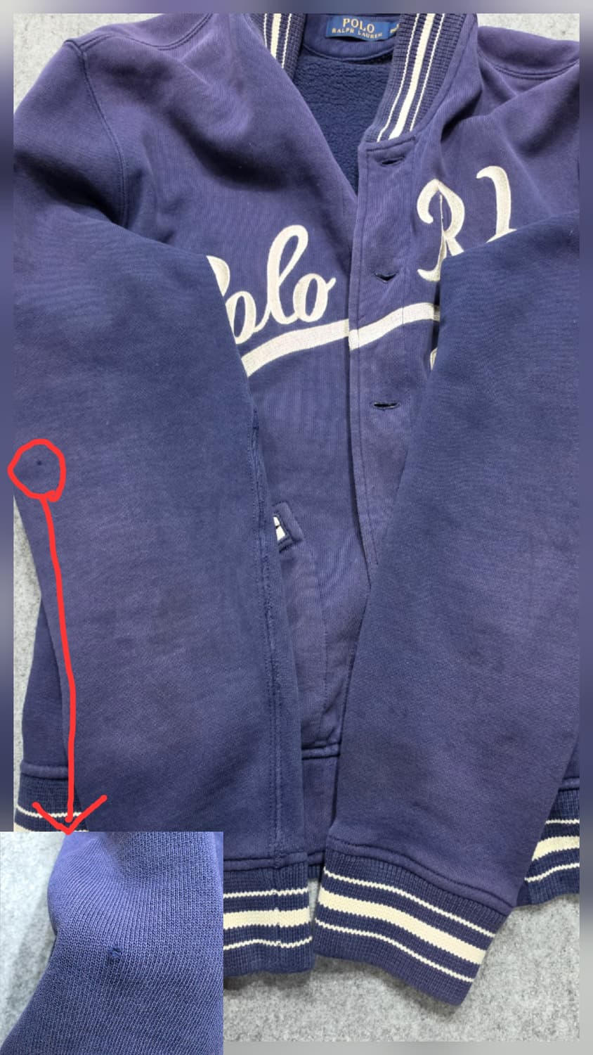 폴로 랄프로렌 RL 67 베이스볼 빈티지 바시티 자켓 M 상품이미지6