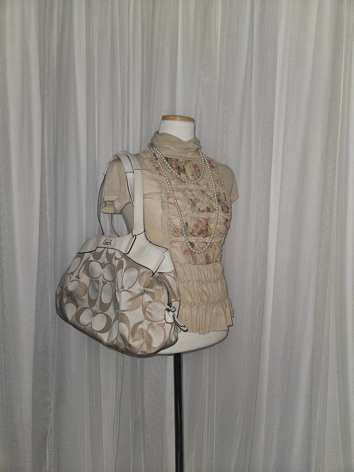 빈티지 오네갸루 밀크베이지 코치백 상품이미지1