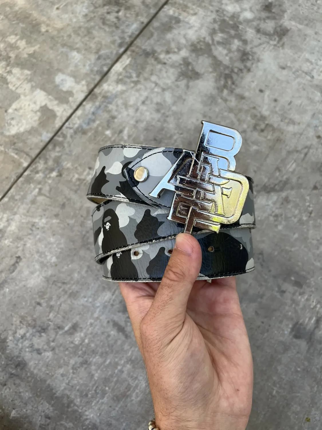 베이프 A Bathing Ape의 카모 패턴 가죽 벨트 상품이미지1