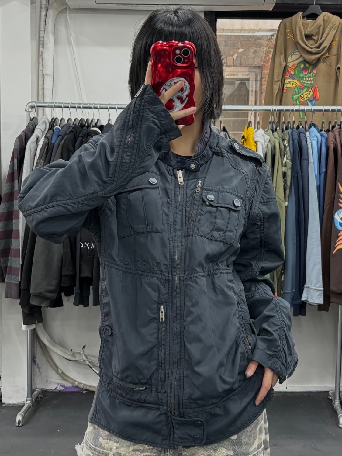 디젤 유틸리티 포켓 네이비 봄버자켓 상품이미지4