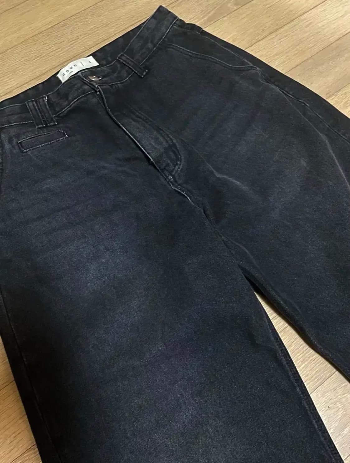 노운 벨티드 데님 팬츠 차콜(흑청) 1사이즈 상품이미지2