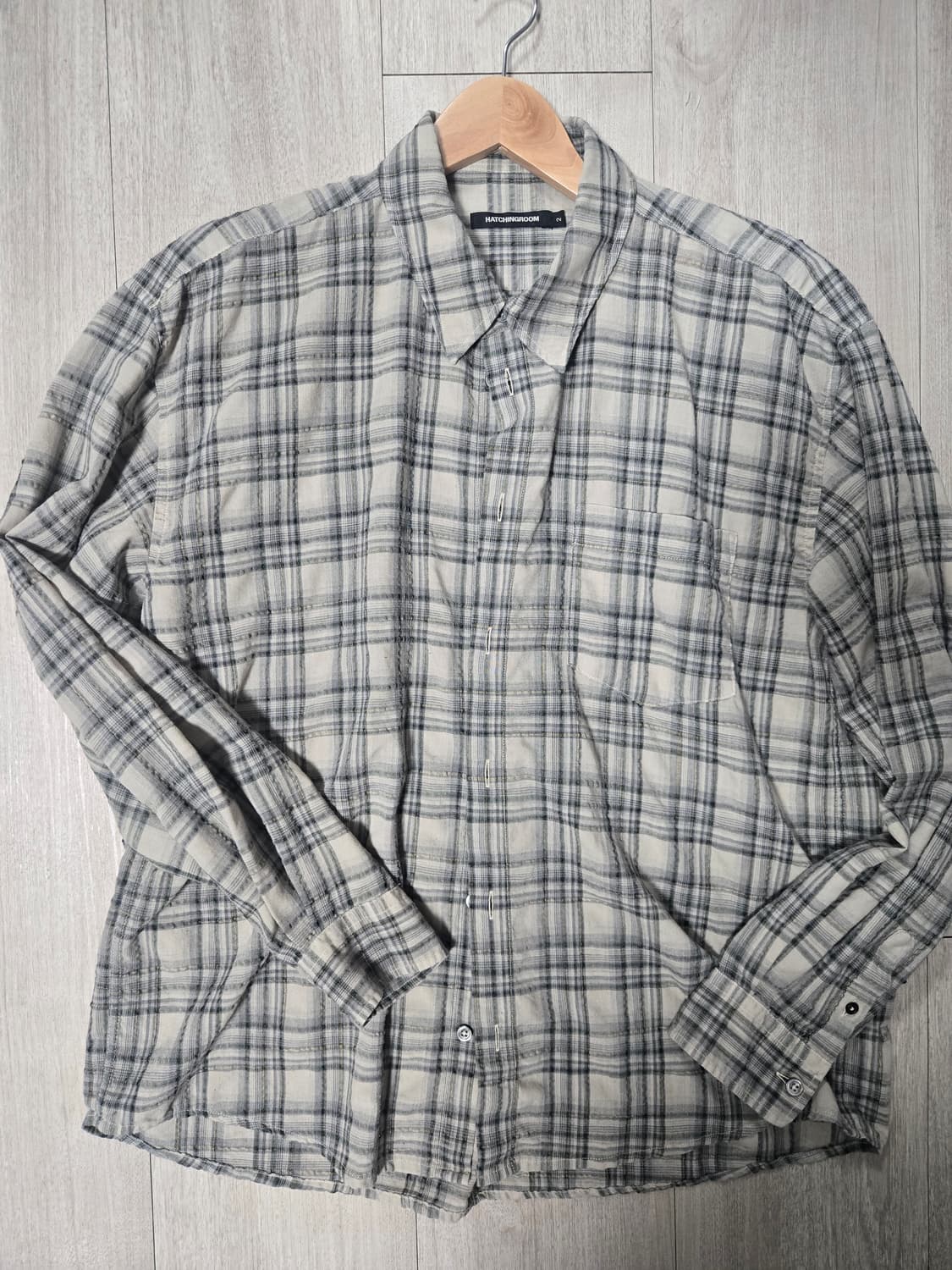 해칭룸 Classic Shirt Over Dyed Check Butter 상품이미지2