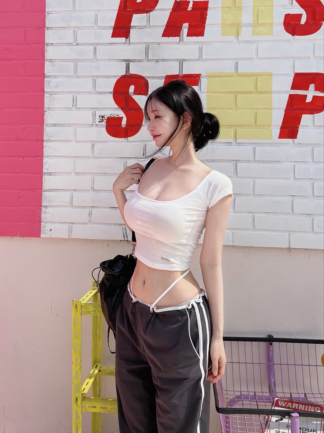 (택o새상품) 카인다미 발레리나 로고 반팔티 베이지 상품이미지5
