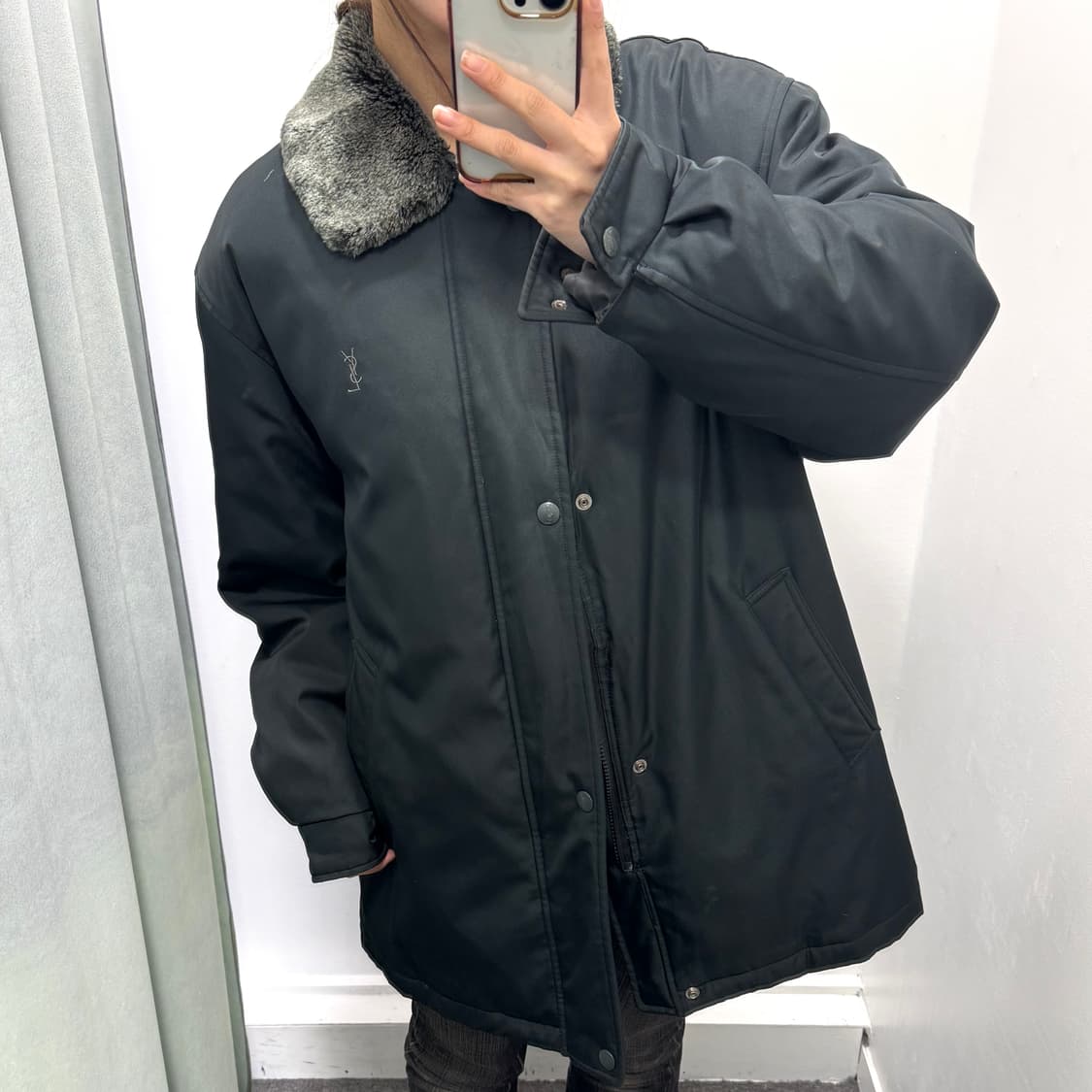 입생로랑 그린 덕다운 패딩 점퍼 상품이미지3