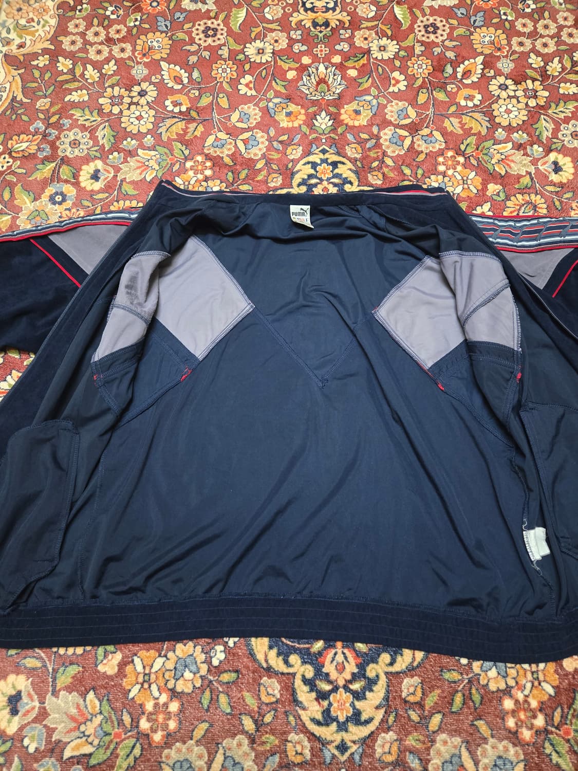 [90s XXL] Vintage 푸마 벨루어 사이드라인 트레이닝 자켓 상품이미지8