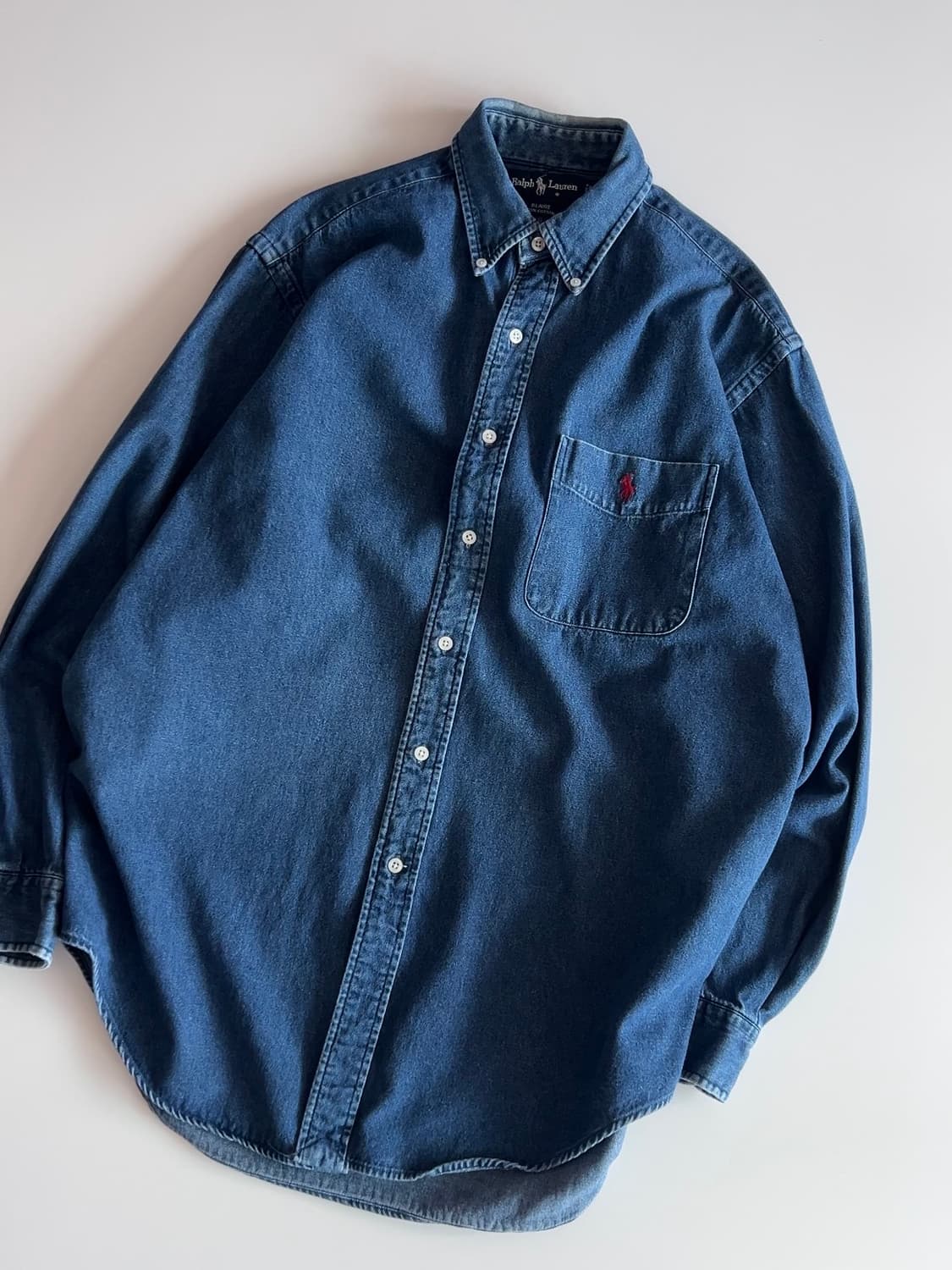 폴로 랄프로렌 90s 데님 블레이크 셔츠 M 상품이미지3