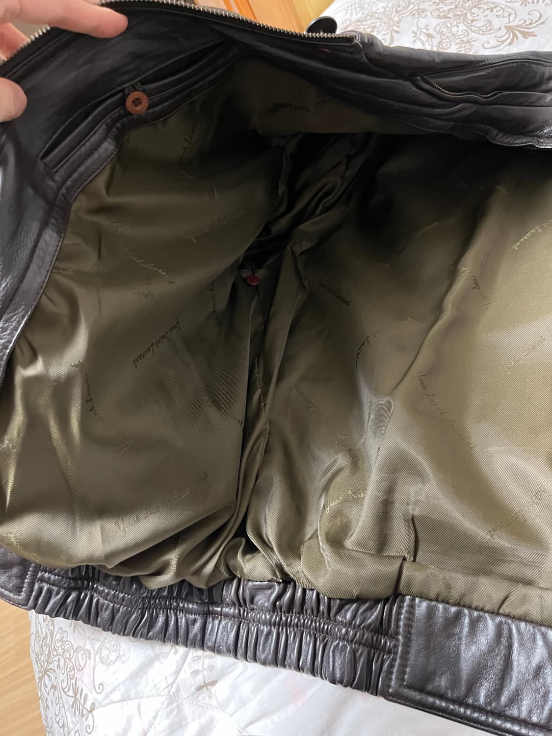 입생로랑 A2 브라운 가죽자켓 상품이미지6