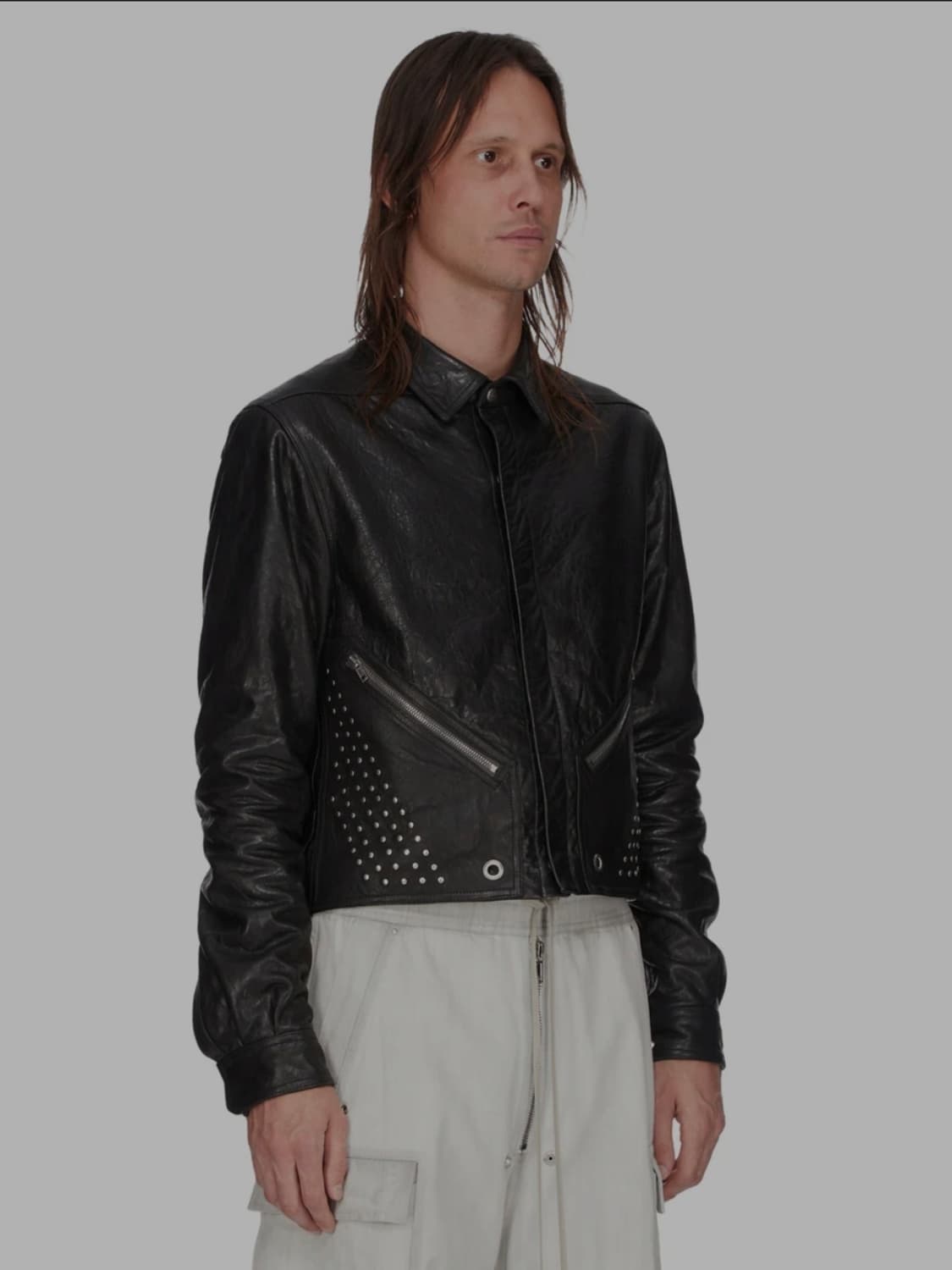 릭오웬스 SS26 TEMPLE 런웨이 투어 앨리스 레더 자켓 48사이즈 상품이미지2