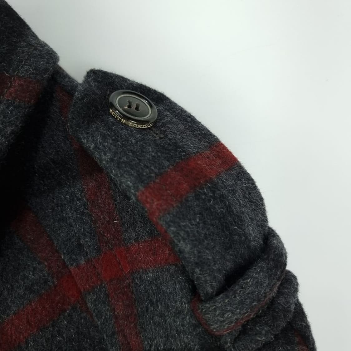 키이스 런던 모직 체크 케이프 코트 챠콜 M19792 상품이미지6