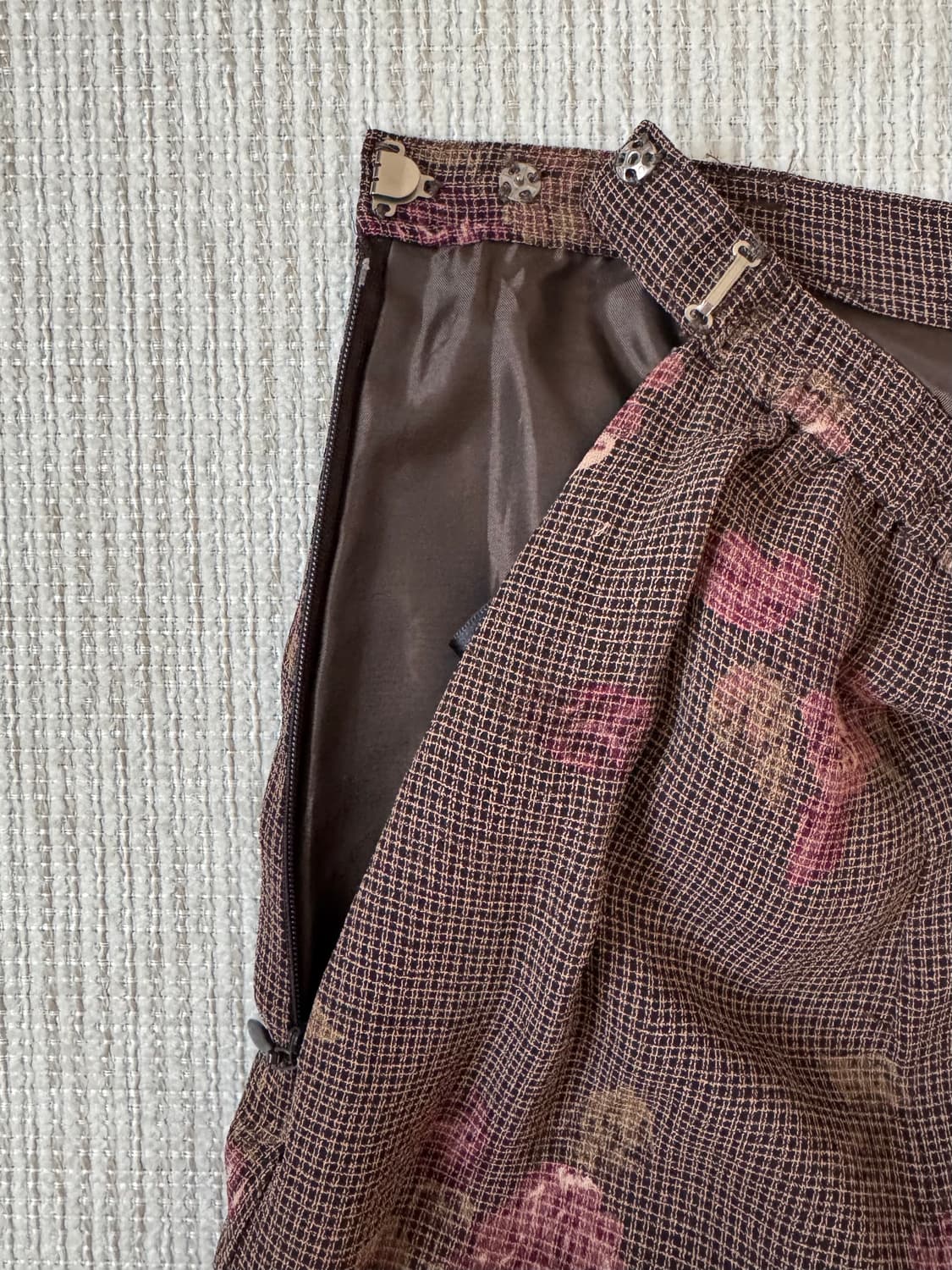 일본빈티지 플라워 브라운핑크 롱스커트 상품이미지4