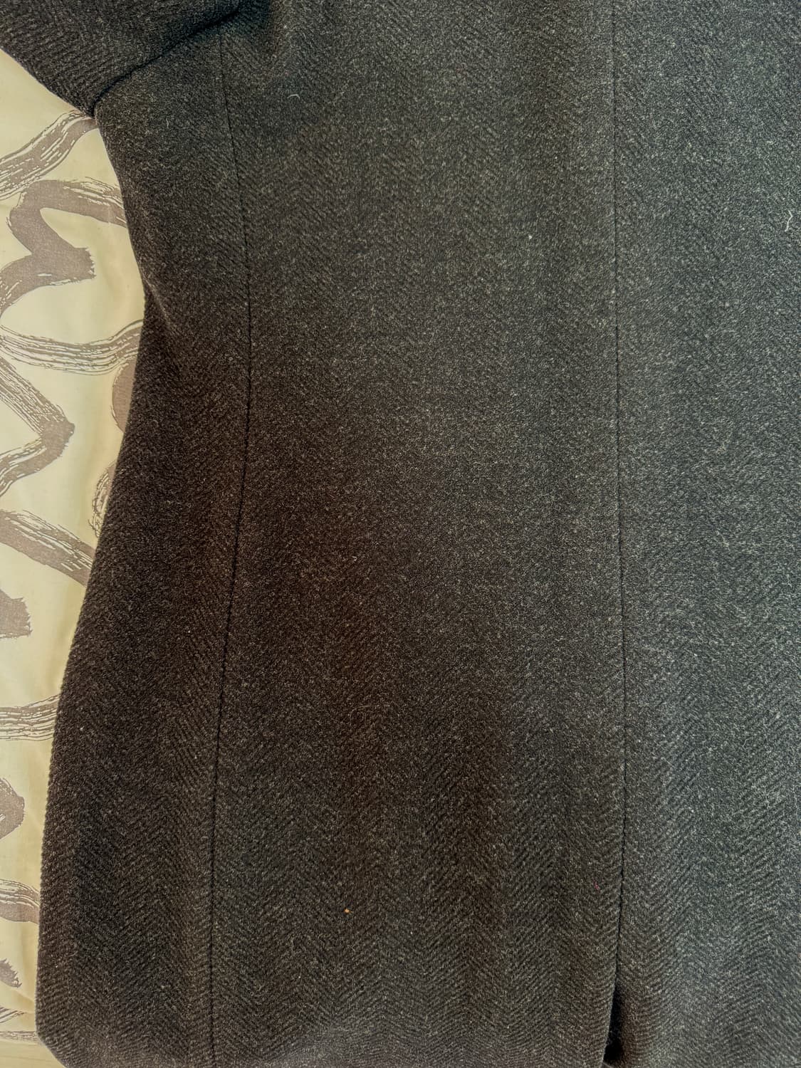 일본 TETE HOMME 울 100% 히든 싱글 롱 코트 / L-XL 상품이미지10