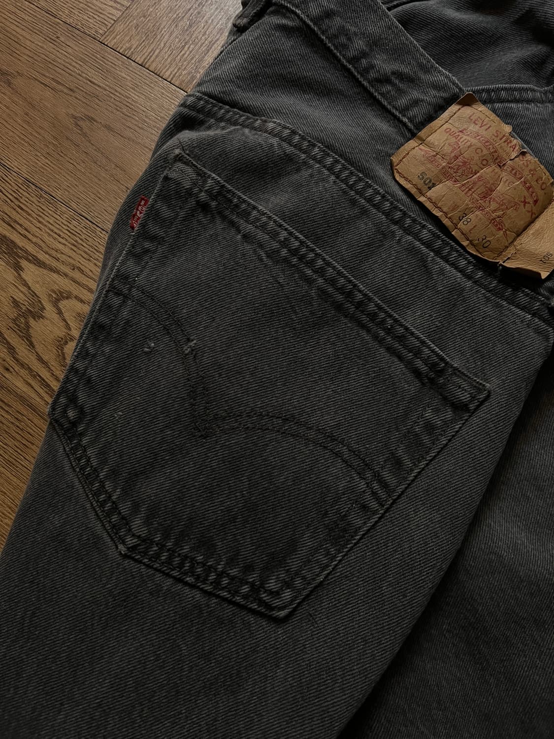 [38]90's 리바이스 501 USA Made 흑청 데님 팬츠 S13 상품이미지6