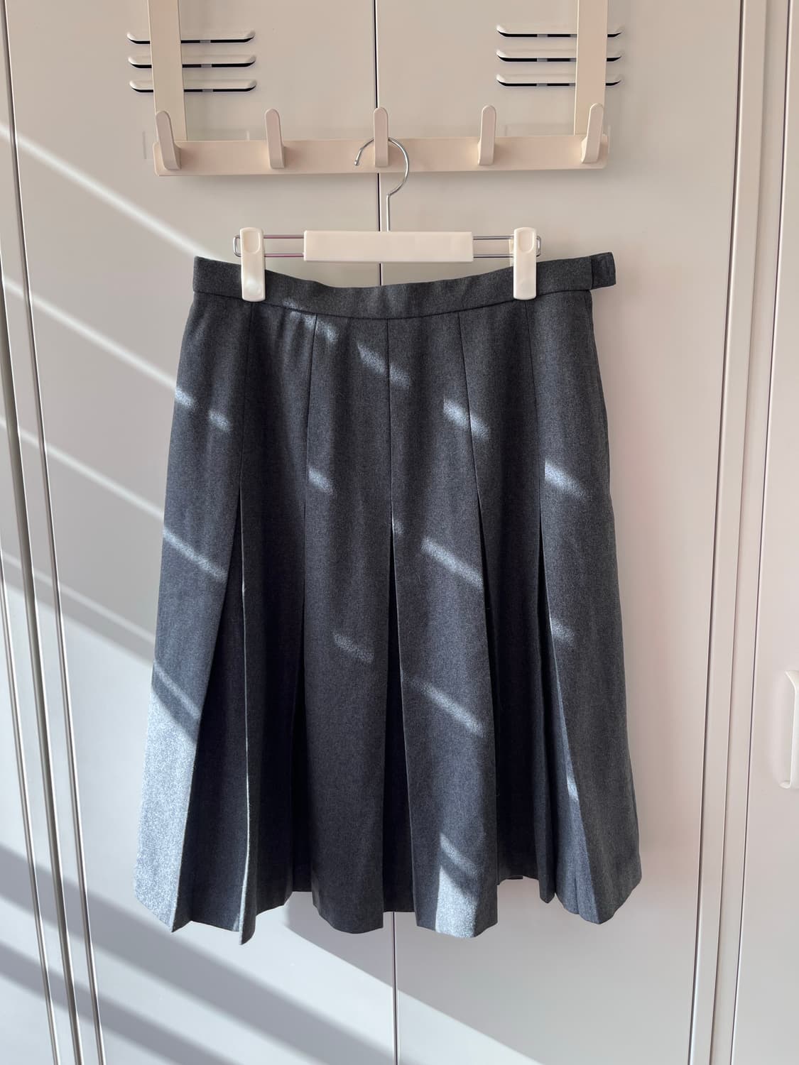 imaginab 그레이 플리츠 주름 울 롱스커트 상품이미지5