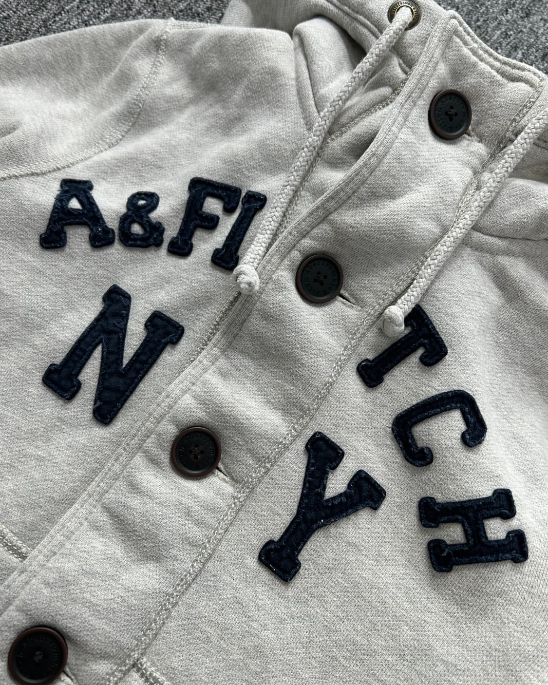 아베크롬비 멜란지그레이 버튼업 후드집업 상품이미지3