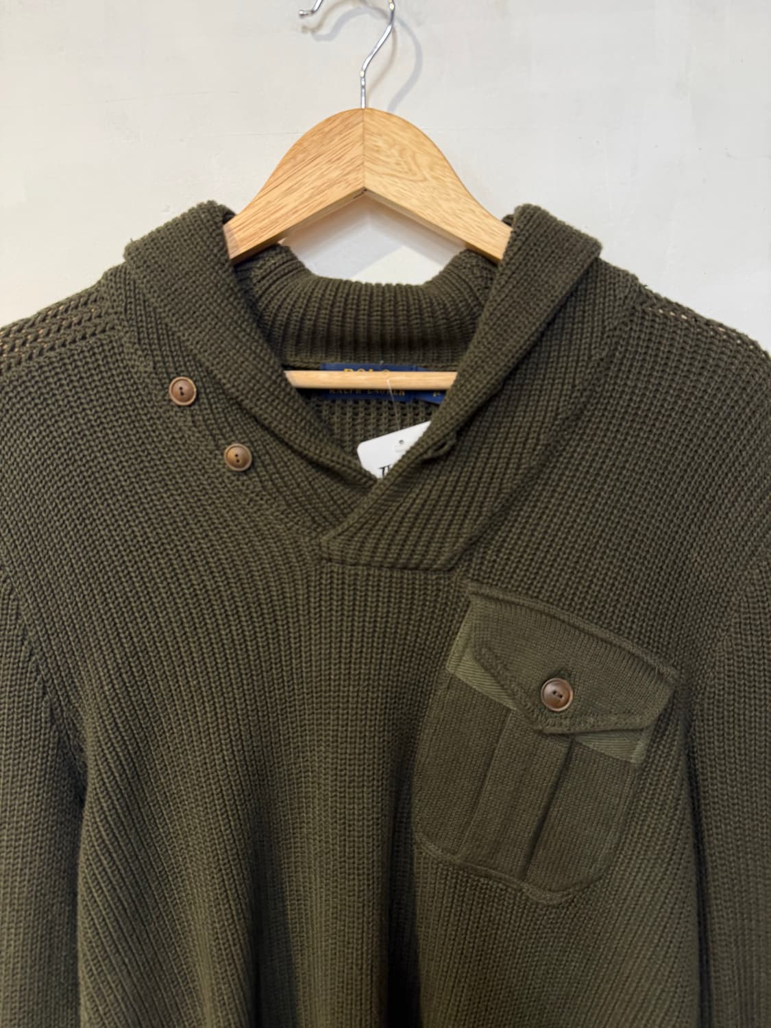 폴로 카키 하이넥 니트 상품이미지2