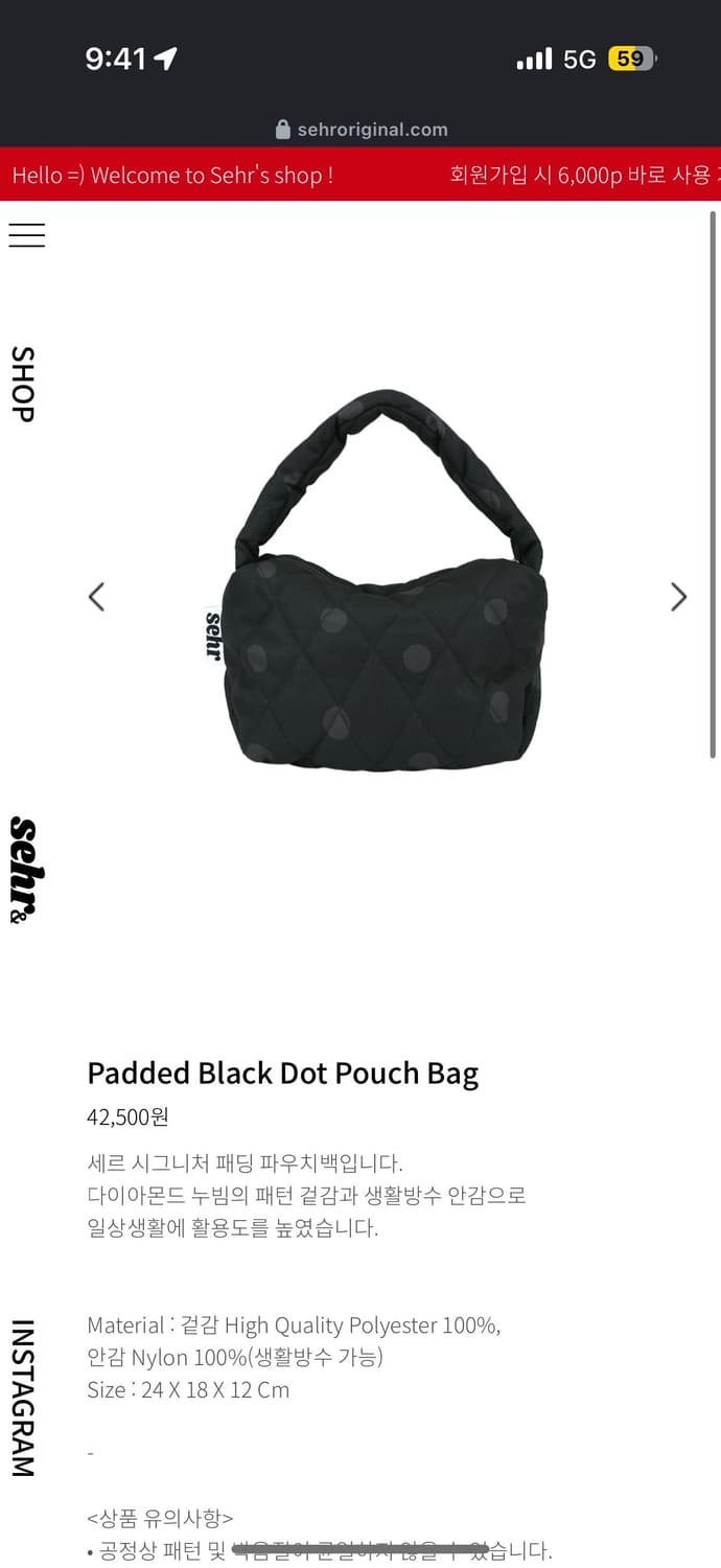 Sehr 세르 땡땡이가방  상품이미지1