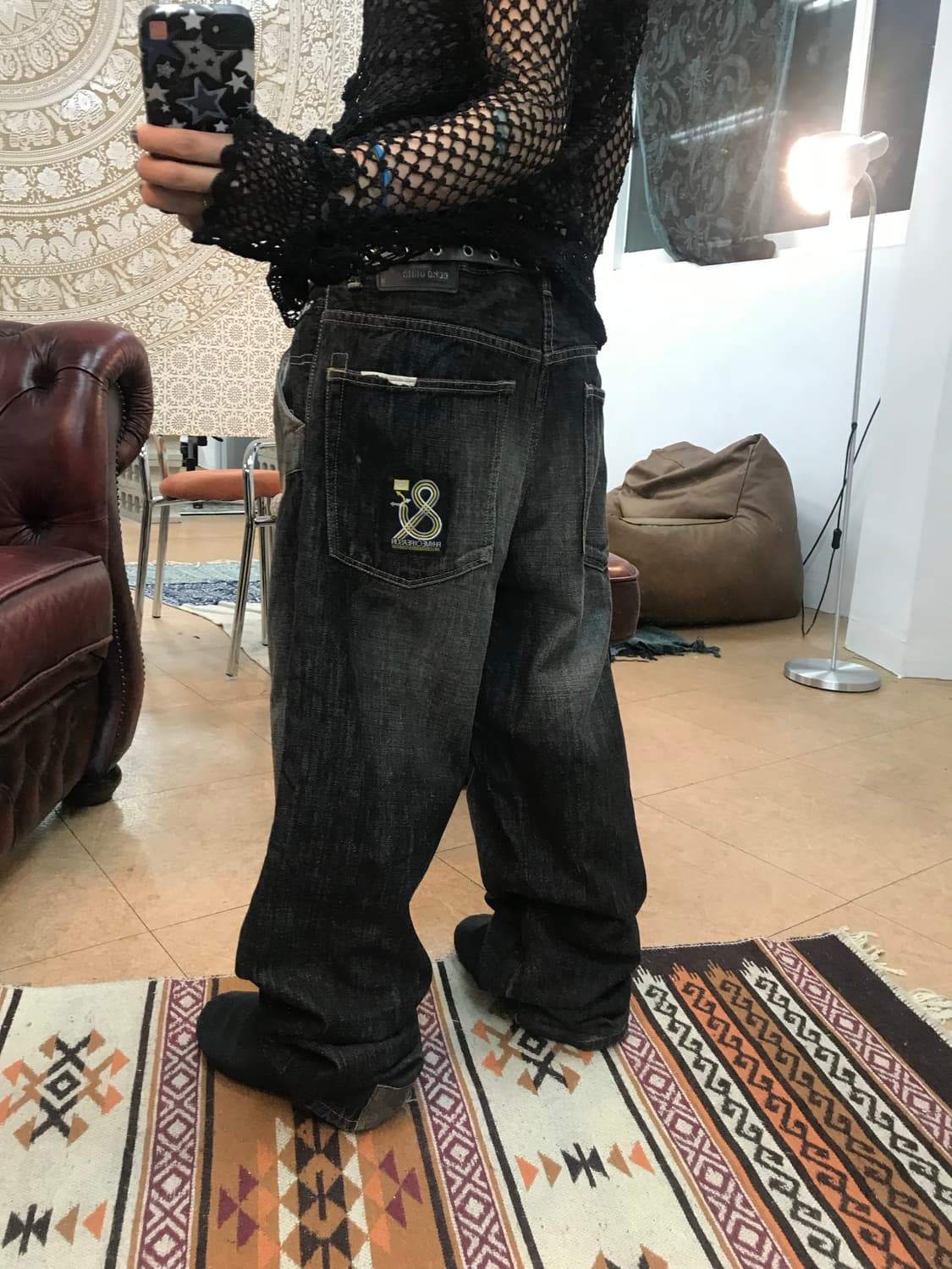 Ecko Unitd 자수 패치 흑청 데님팬츠 상품이미지3