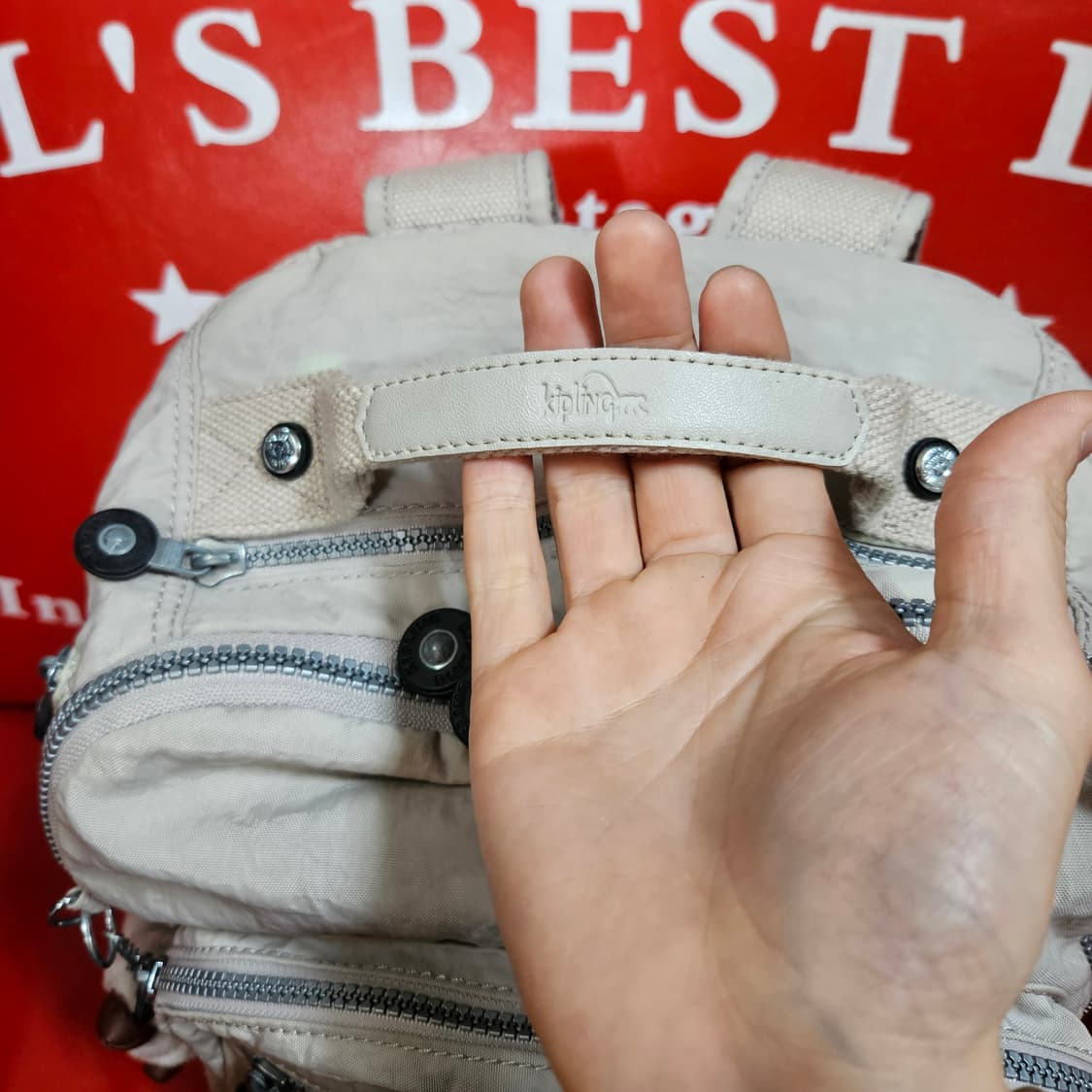 키플링 크림 아이보리 나일론 백팩  상품이미지4