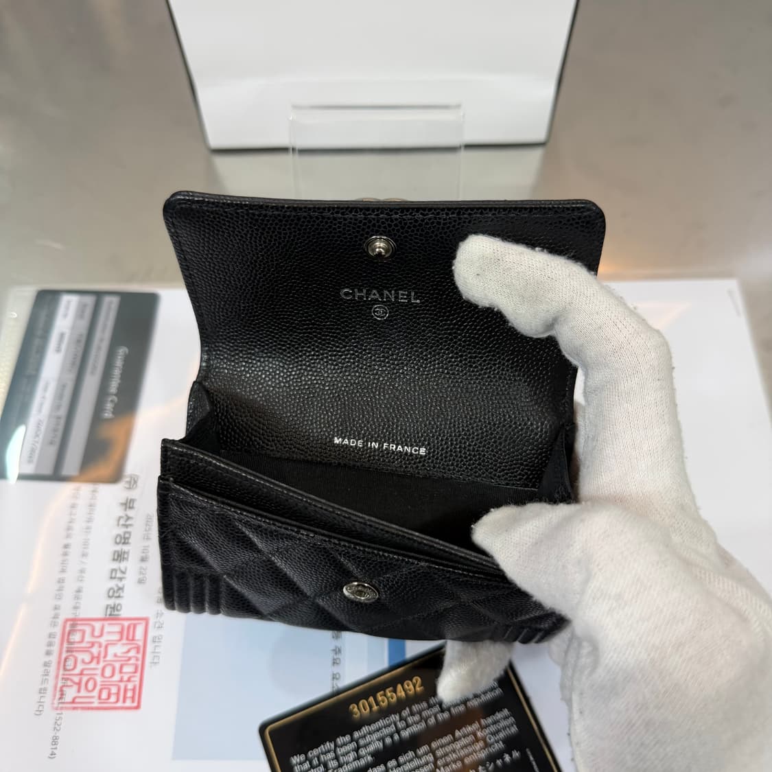 [리오브] 샤넬 CC 로고 보이 캐비어 플랩 카드지갑 상품이미지4
