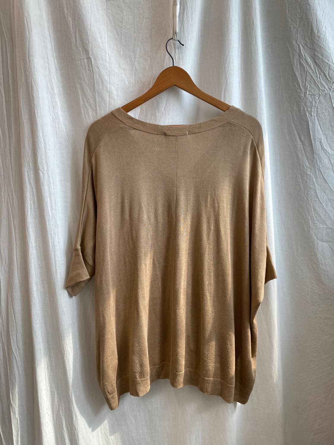 NOUQUE 베이지 브이넥 울혼방니트탑(M-L) 상품이미지3