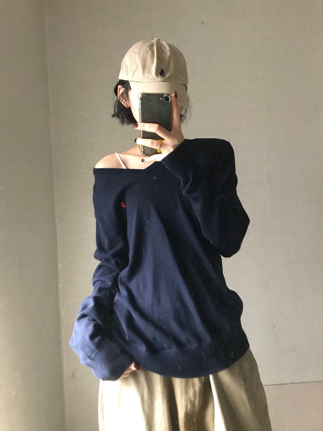 폴로 네이비 루즈핏 니트 상품이미지2