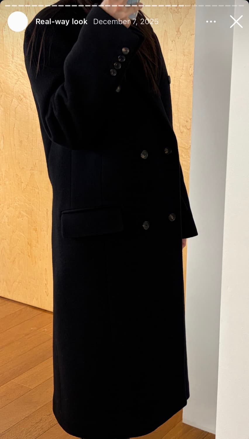 Erica Double Breasted Coat / Black 상품이미지6