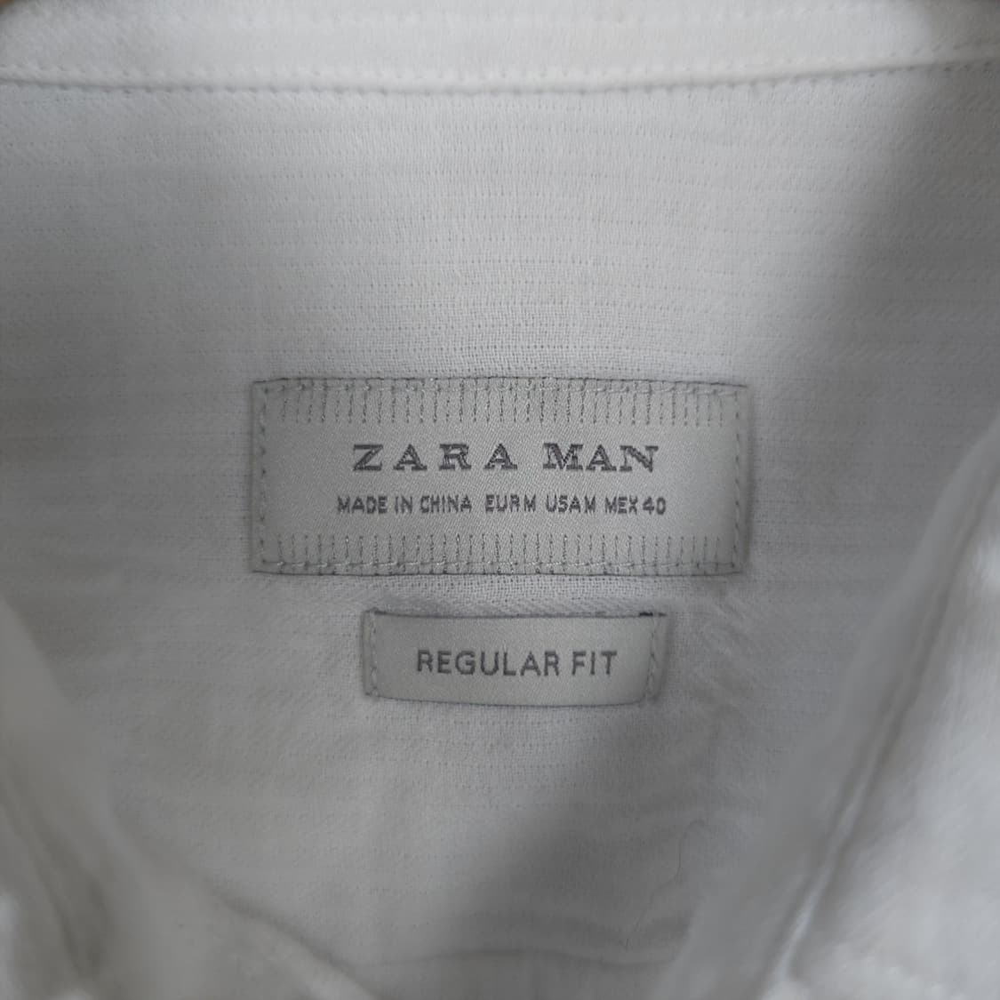 (미사용 새제품) 남성용 자라 ZARA MAN 레귤러핏 화이트 셔츠 M 상품이미지6