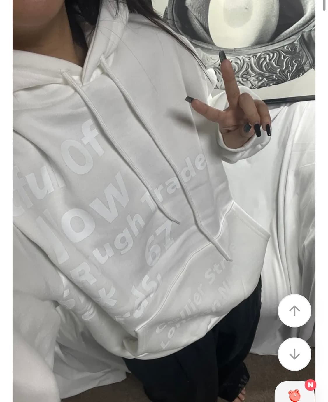 에이블리 남여공용 트레이드 레터링 기모 후드티 (새상품) 상품이미지1