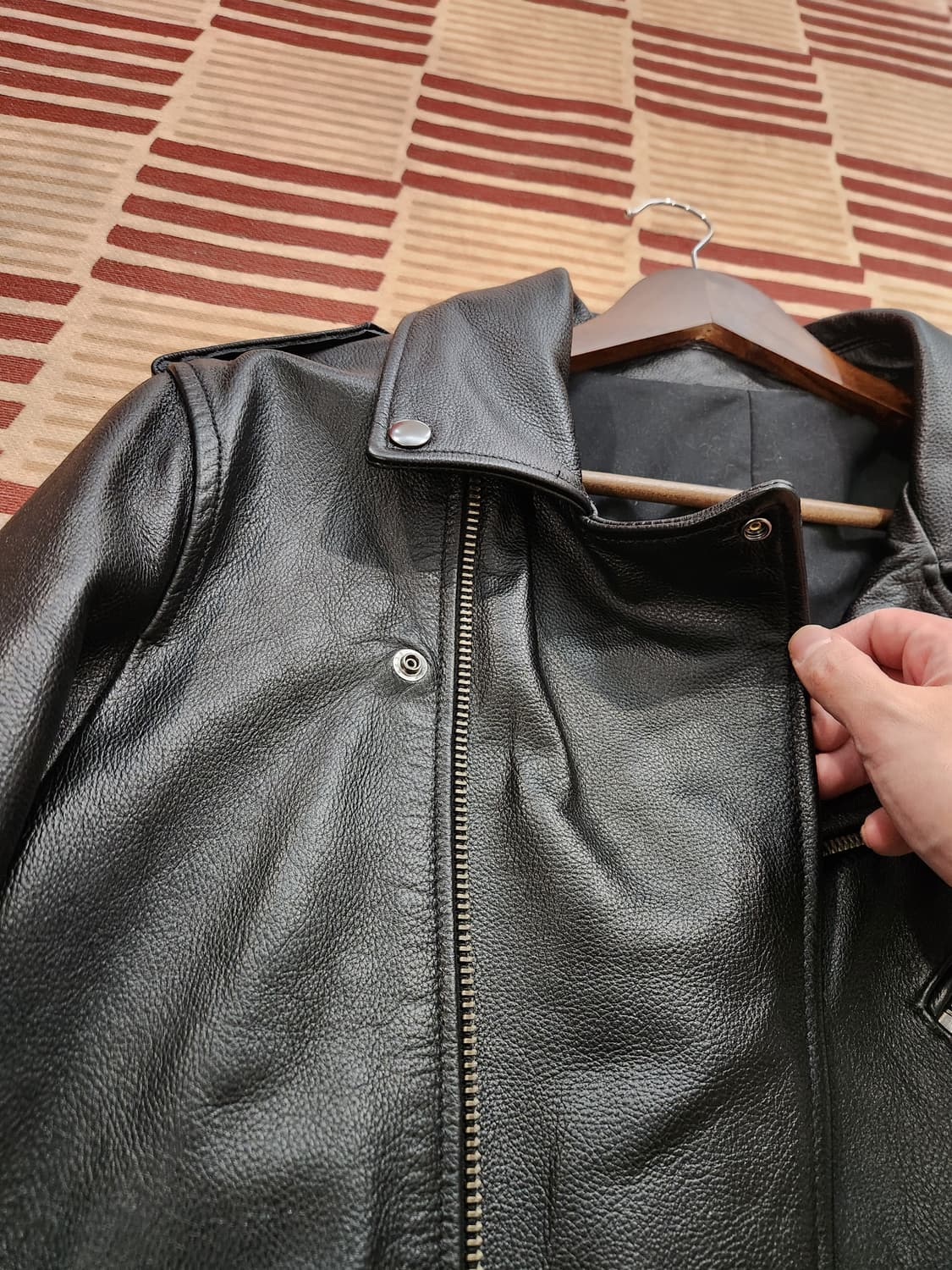 빈티지 카우하이드 더블 라이더 자켓 / 소가죽 레더 자켓 (xl) 상품이미지4