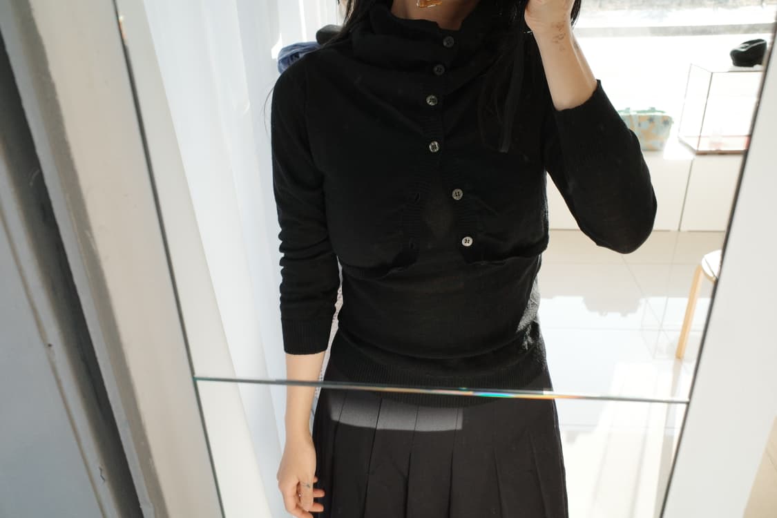 96aw layered cowl neck cardigan 상품이미지3