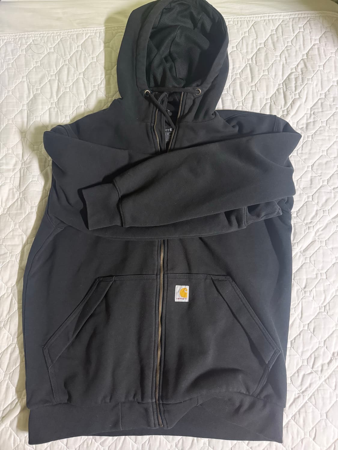 칼하트 루즈 핏 미드웨이트 레귤러 풀 집 스웨트셔츠 블랙 상품이미지2