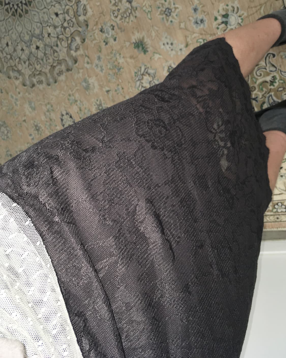 차콜 레이스 미디 스커트 상품이미지2