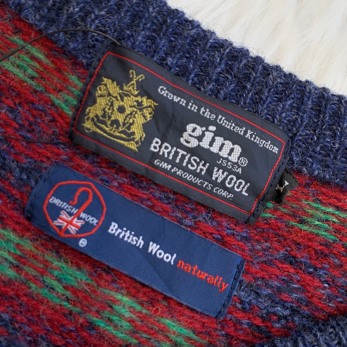 일본 빈티지 gim 브리티쉬 울 100 노르딕 니트 1822 상품이미지4