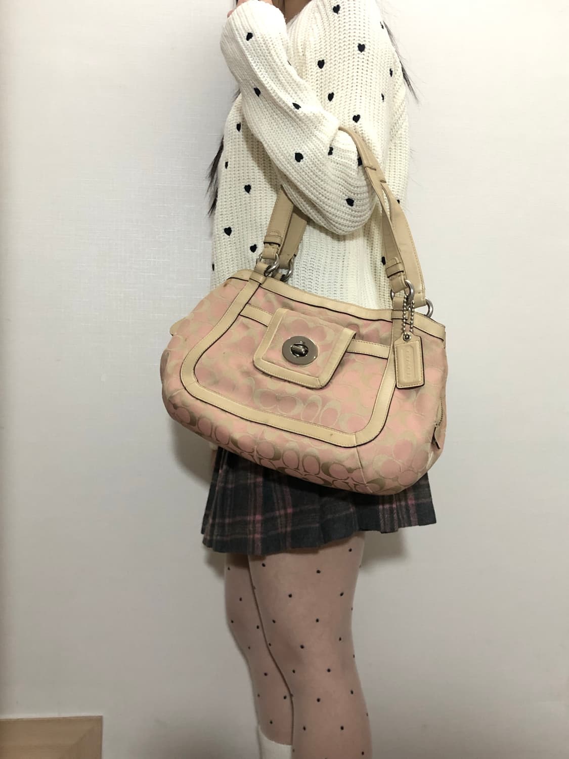 빈티지 코치 핑크 토트백 상품이미지5