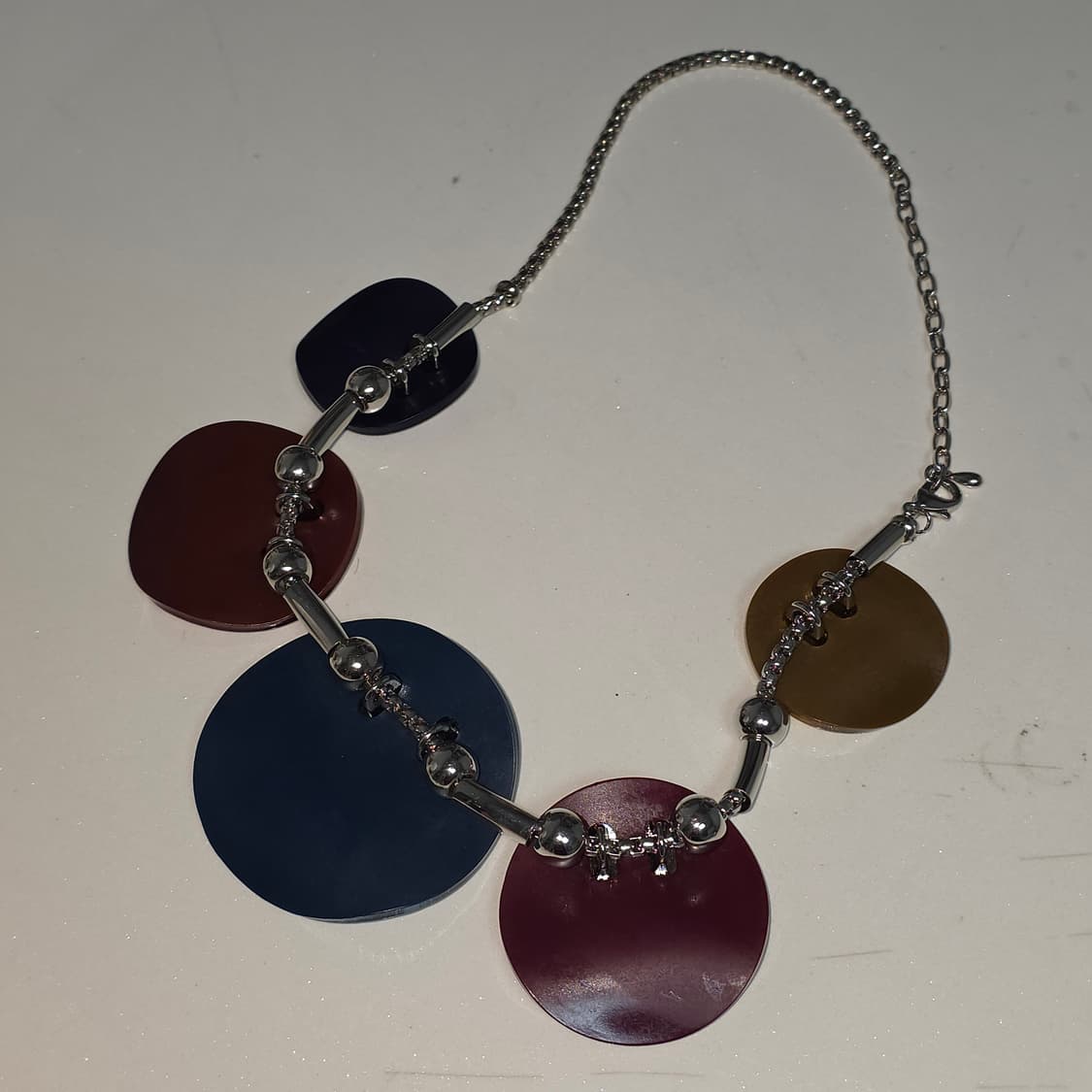 일본빈티지)보헤미안 컬러풀 원형 팬던트 유니크 y2k 모리걸 비즈목걸이 상품이미지3