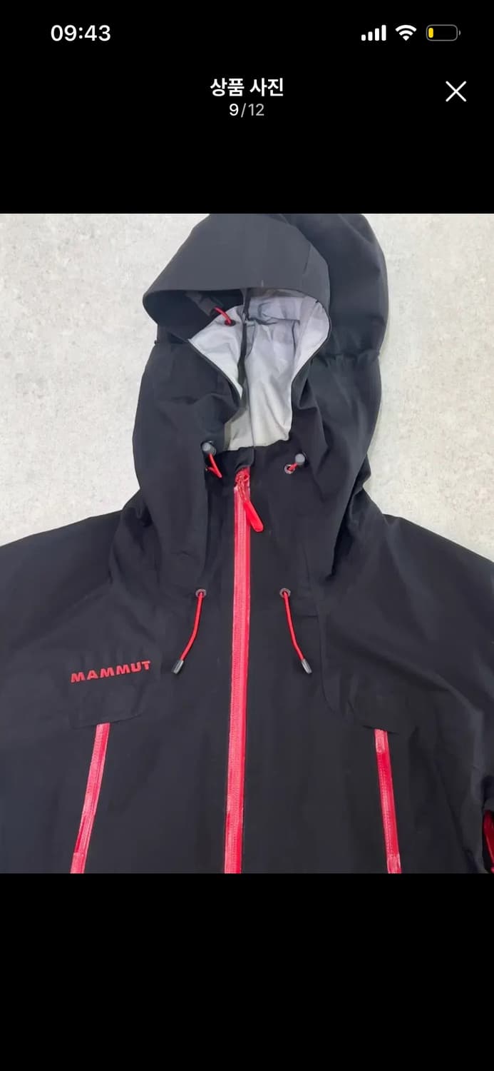 마무트 블랙 테이핑 고어텍스 바람막이 자켓 m 상품이미지7