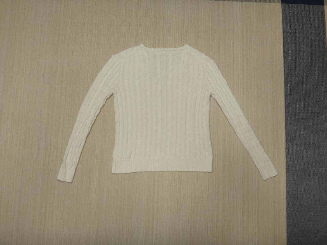 (M/66) 폴로랄프로렌 여성 브이넥 꽈배기 면 니트 상품이미지2